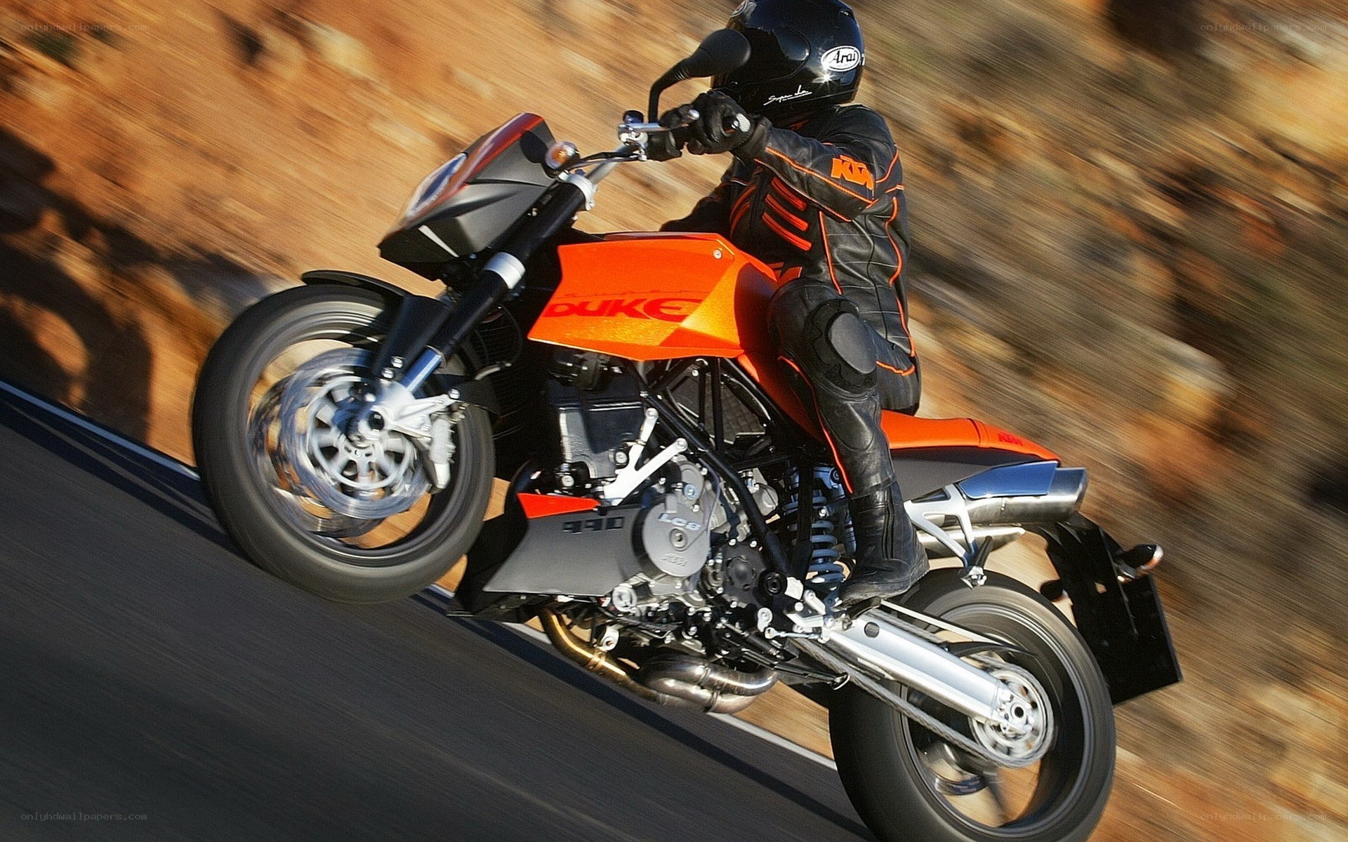 KTM Duke motorcycle in motion