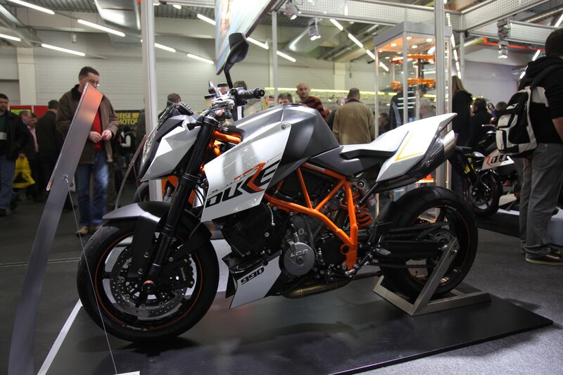 KTM Duke motorcycle on display
