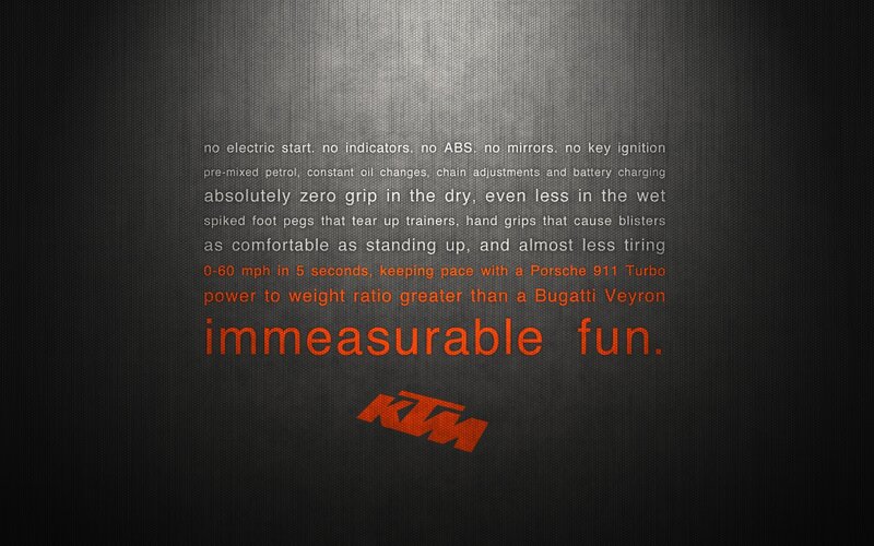 KTM motorcycle ad