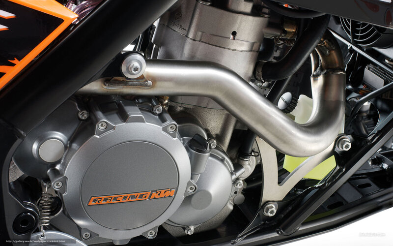 KTM motorcycle engine close-up