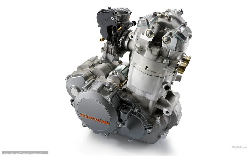 KTM Motorcycle Engine — Silver, Neutral, Photograph, Carburetor