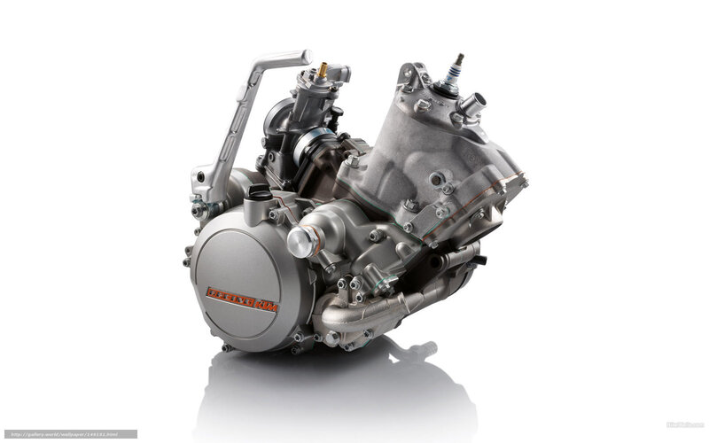 KTM Motorcycle Engine — Silver, Neutral, Photograph