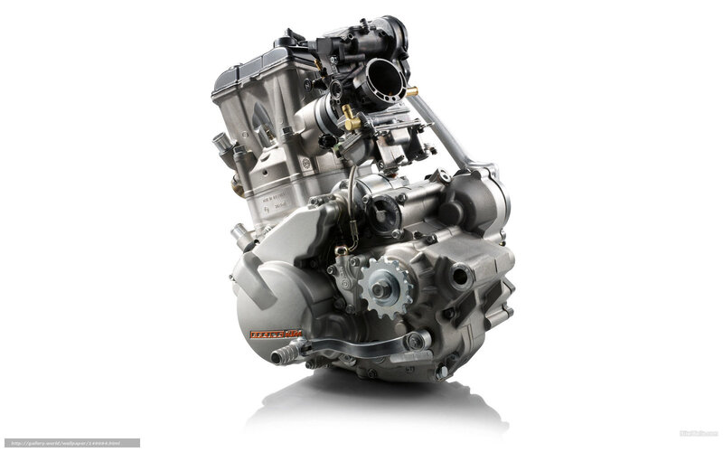 KTM Motorcycle Engine — Silver, Neutral