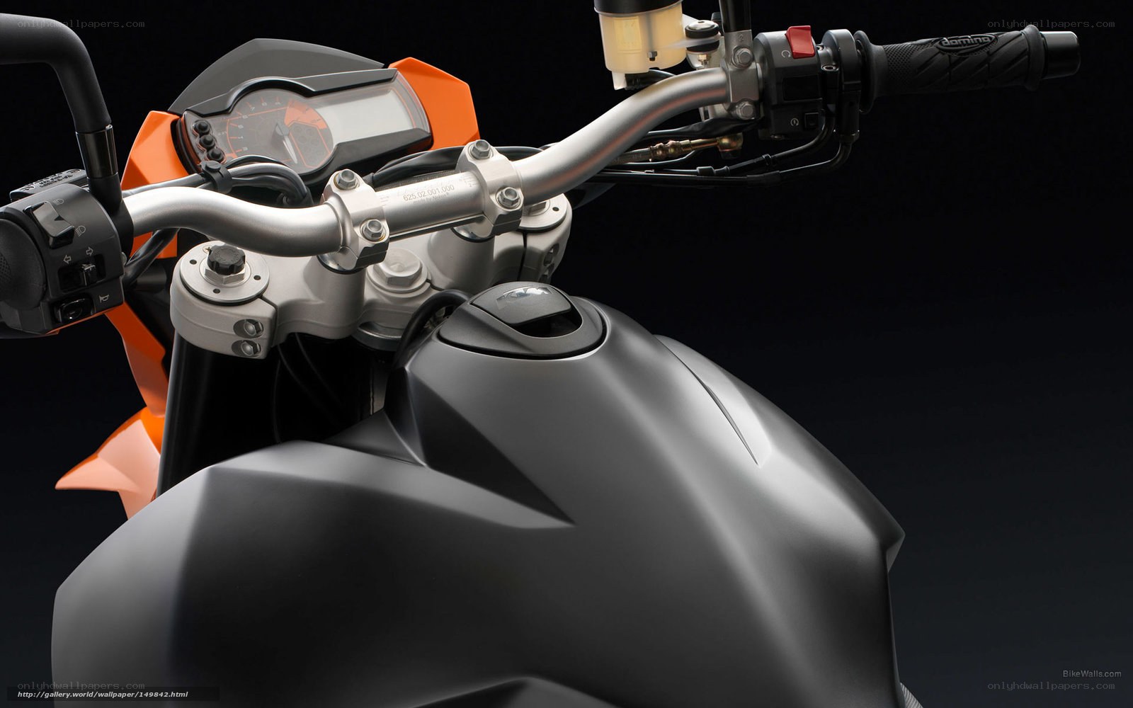 KTM motorcycle handlebar close-up