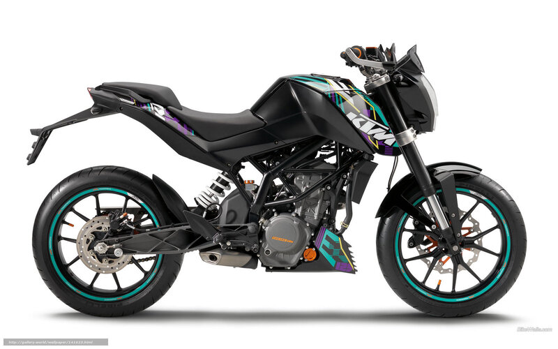 KTM motorcycle with custom graphics