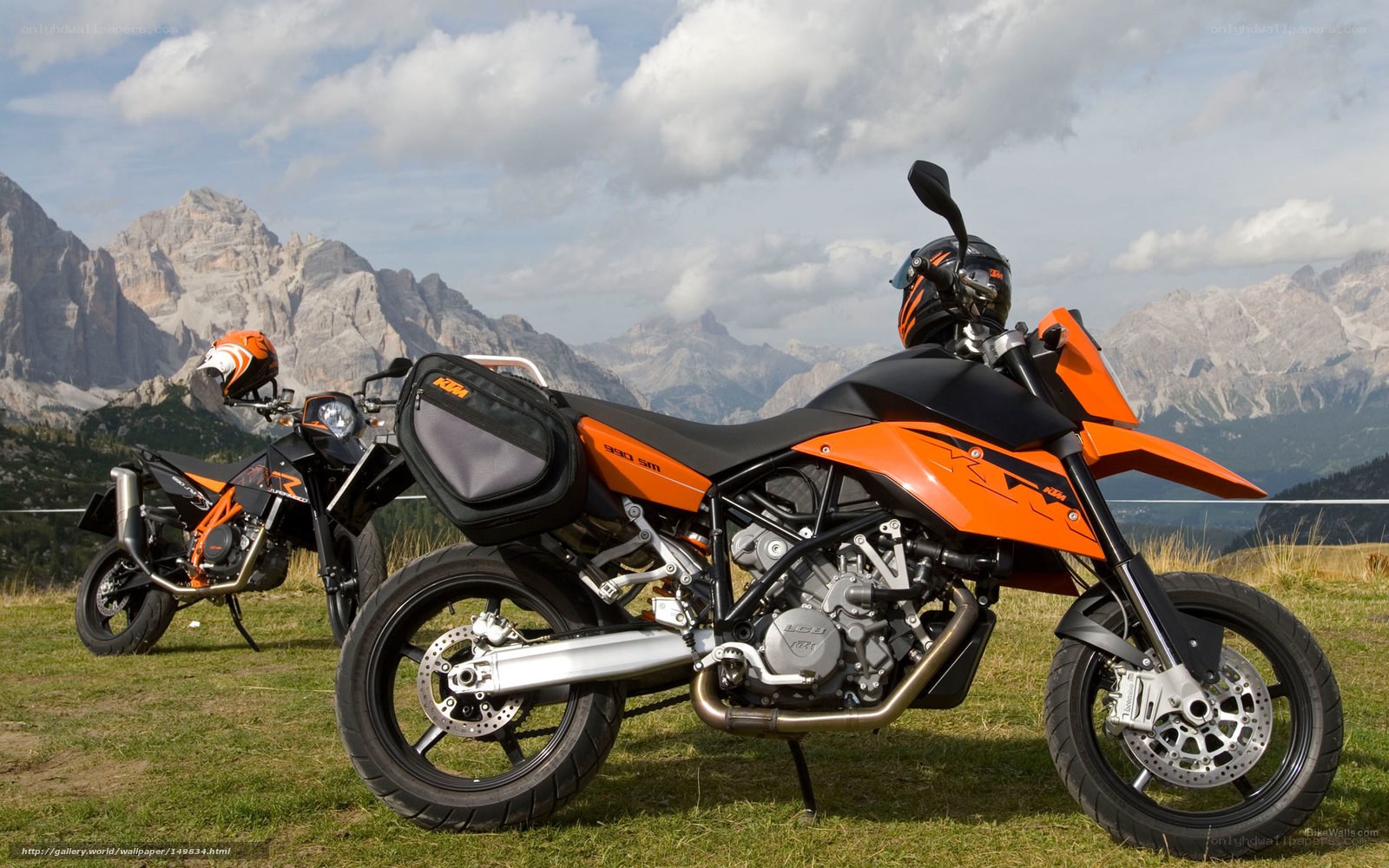 KTM motorcycles in mountains