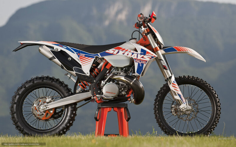 KTM Off-road Motorcycle — White, Outdoor