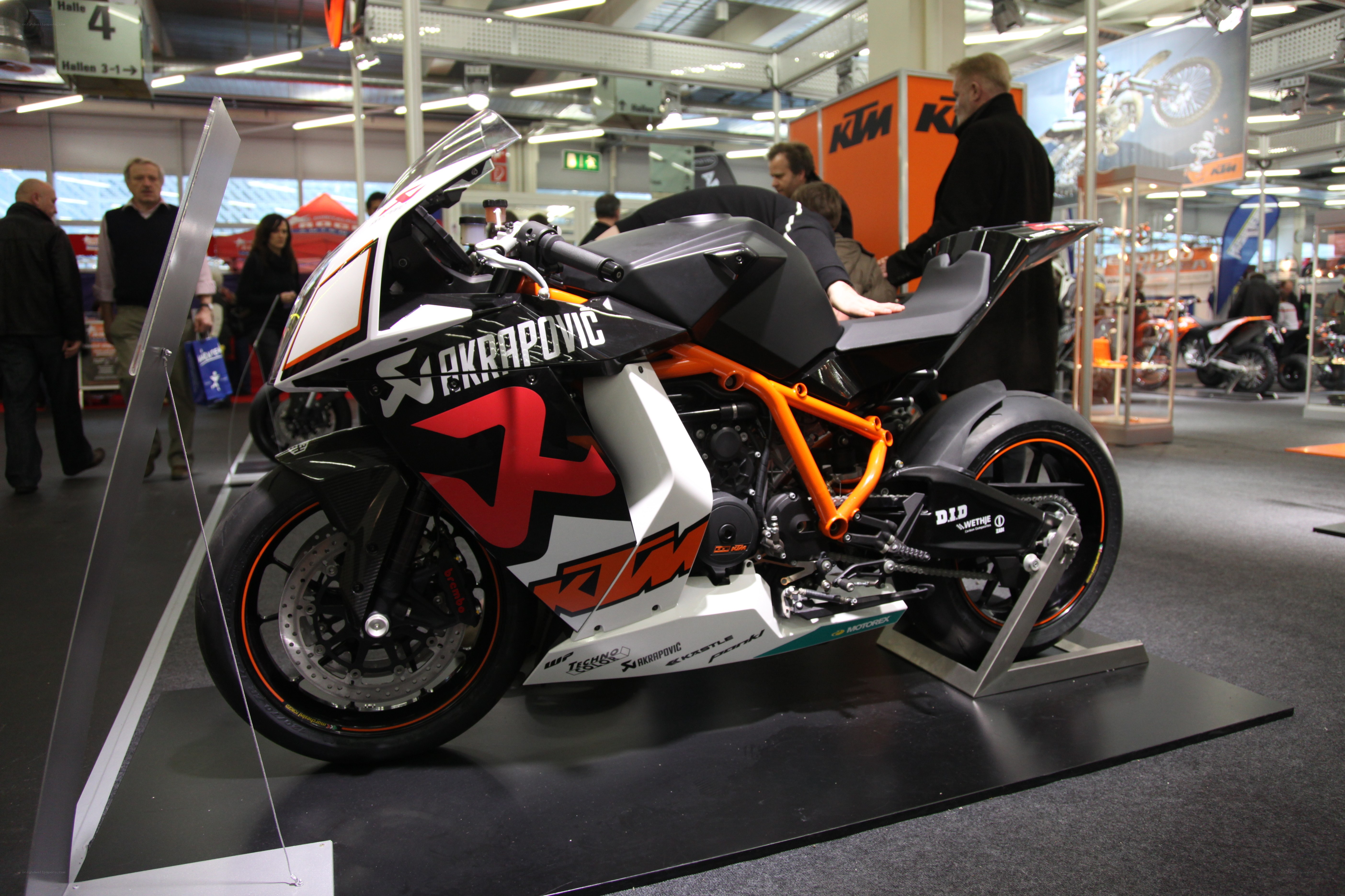 KTM racing motorcycle on display