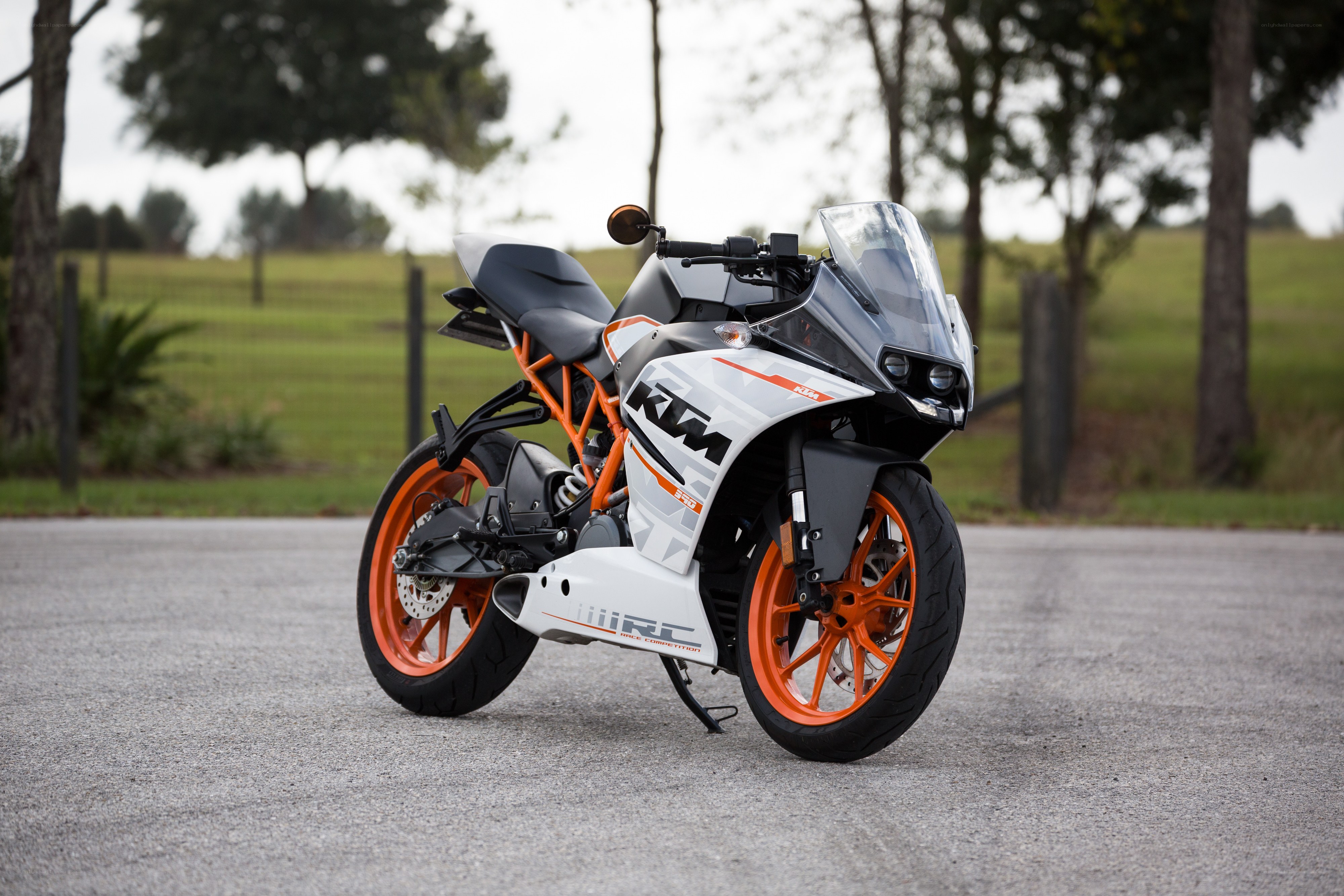 KTM RC motorcycle on pavement