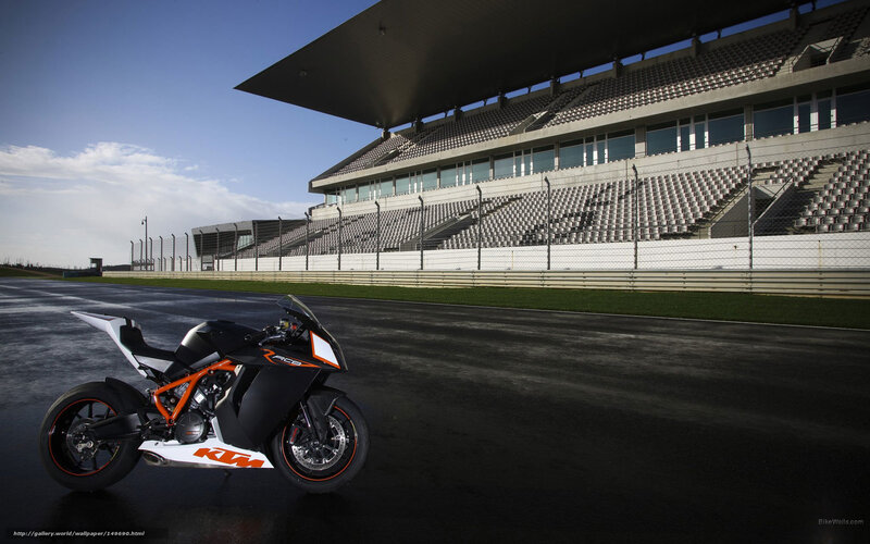KTM RC8 Motorcycle — Black, Dramatic, Afternoon, Photograph, Racetrack