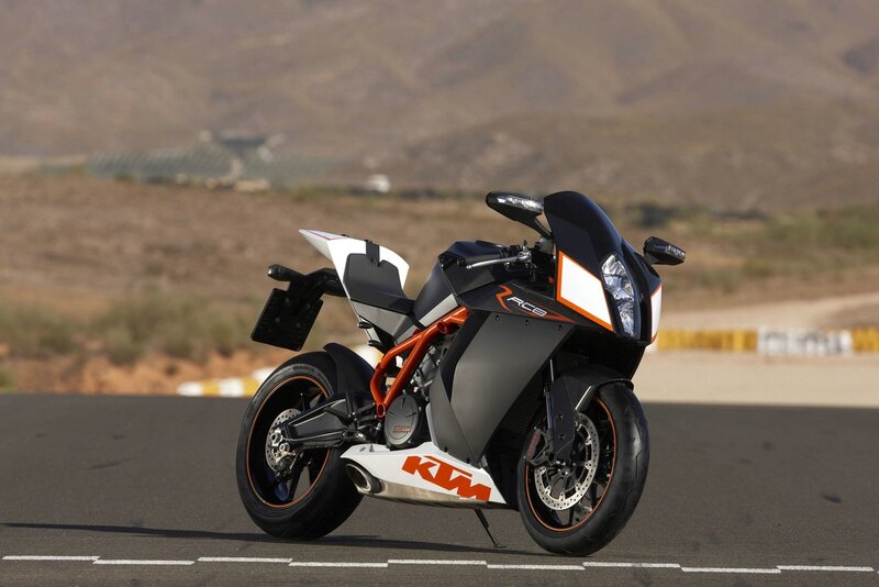 KTM RC8 Motorcycle — Black, Dramatic, Afternoon, Photograph, Road, Mountains