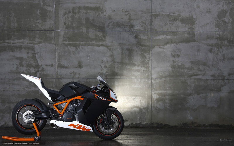KTM RC8 Motorcycle — Black, Dramatic, Photograph, Concrete Wall