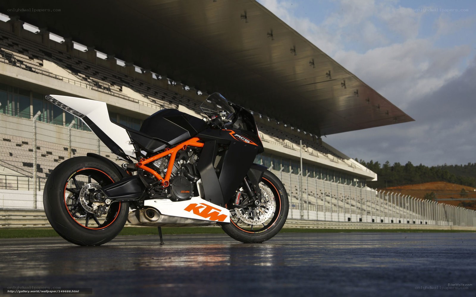 KTM RC8 motorcycle on racetrack