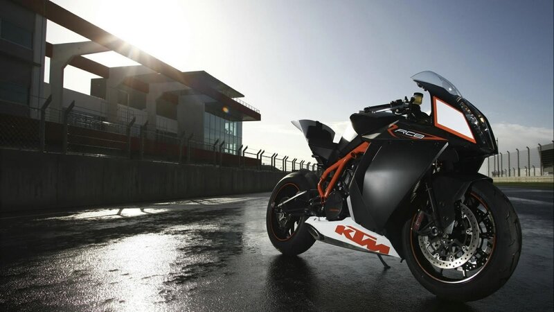 KTM RC8 motorcycle on racetrack