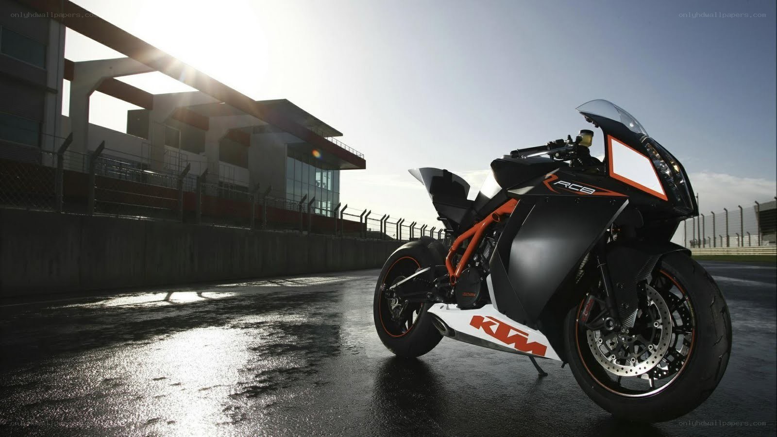 KTM RC8 motorcycle on racetrack