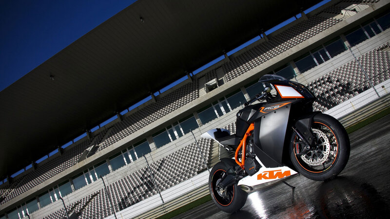 KTM RC8 motorcycle on racetrack