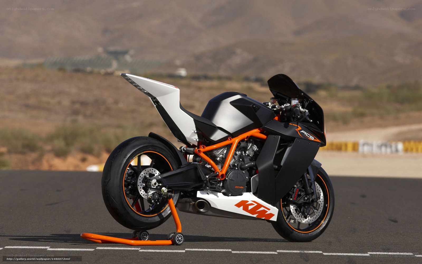 KTM RC8 motorcycle on track
