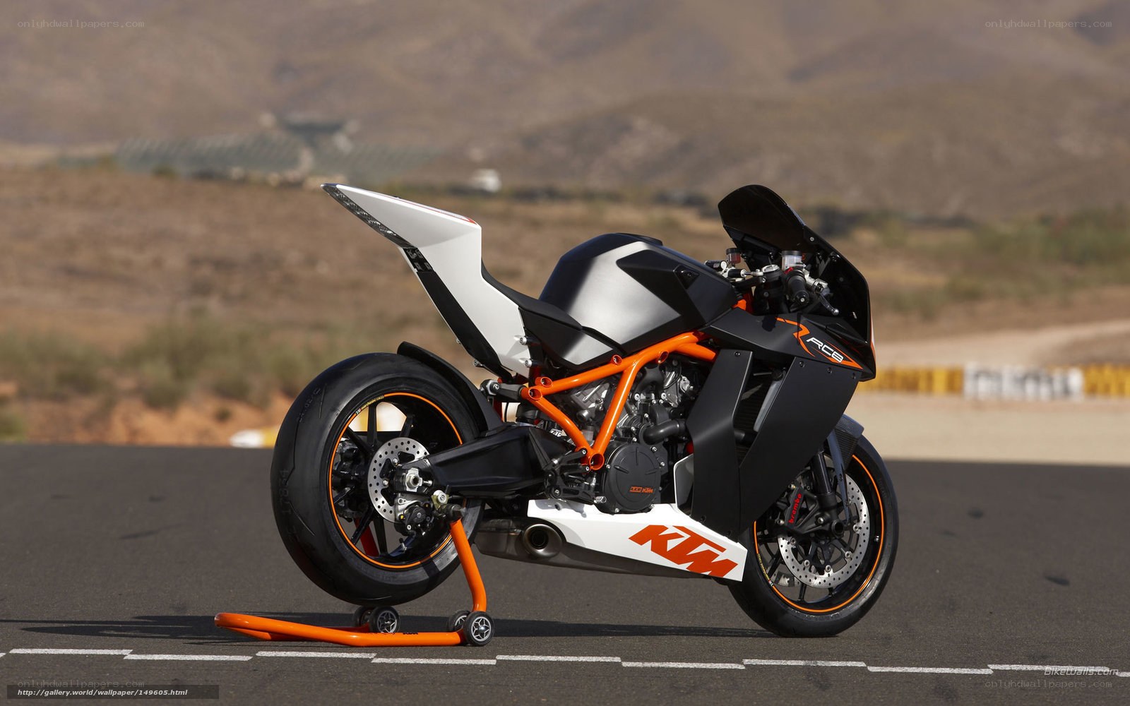 KTM RC8 motorcycle on track