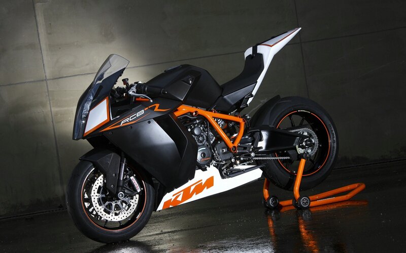 KTM RC8 R Motorcycle — Black, Dramatic, Photograph