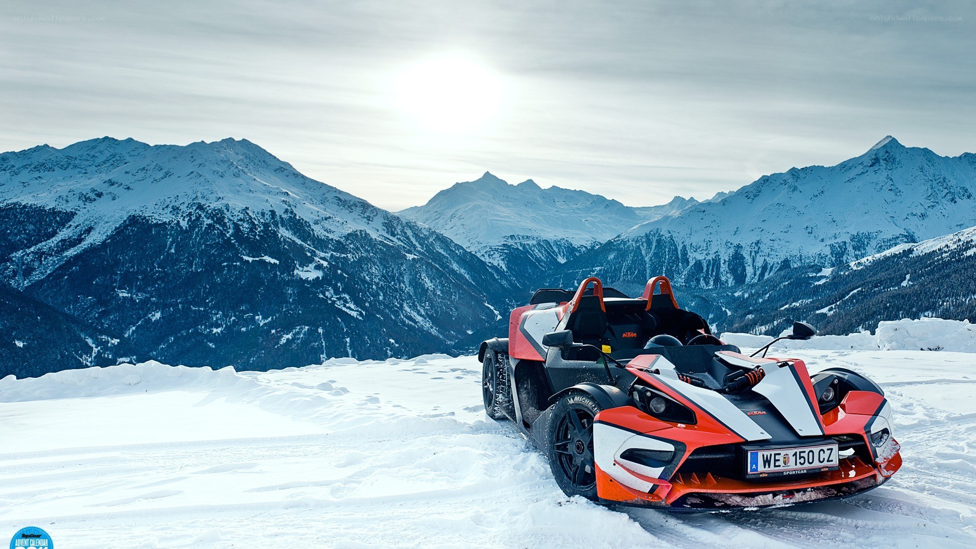 KTM X-Bow on snowy mountain