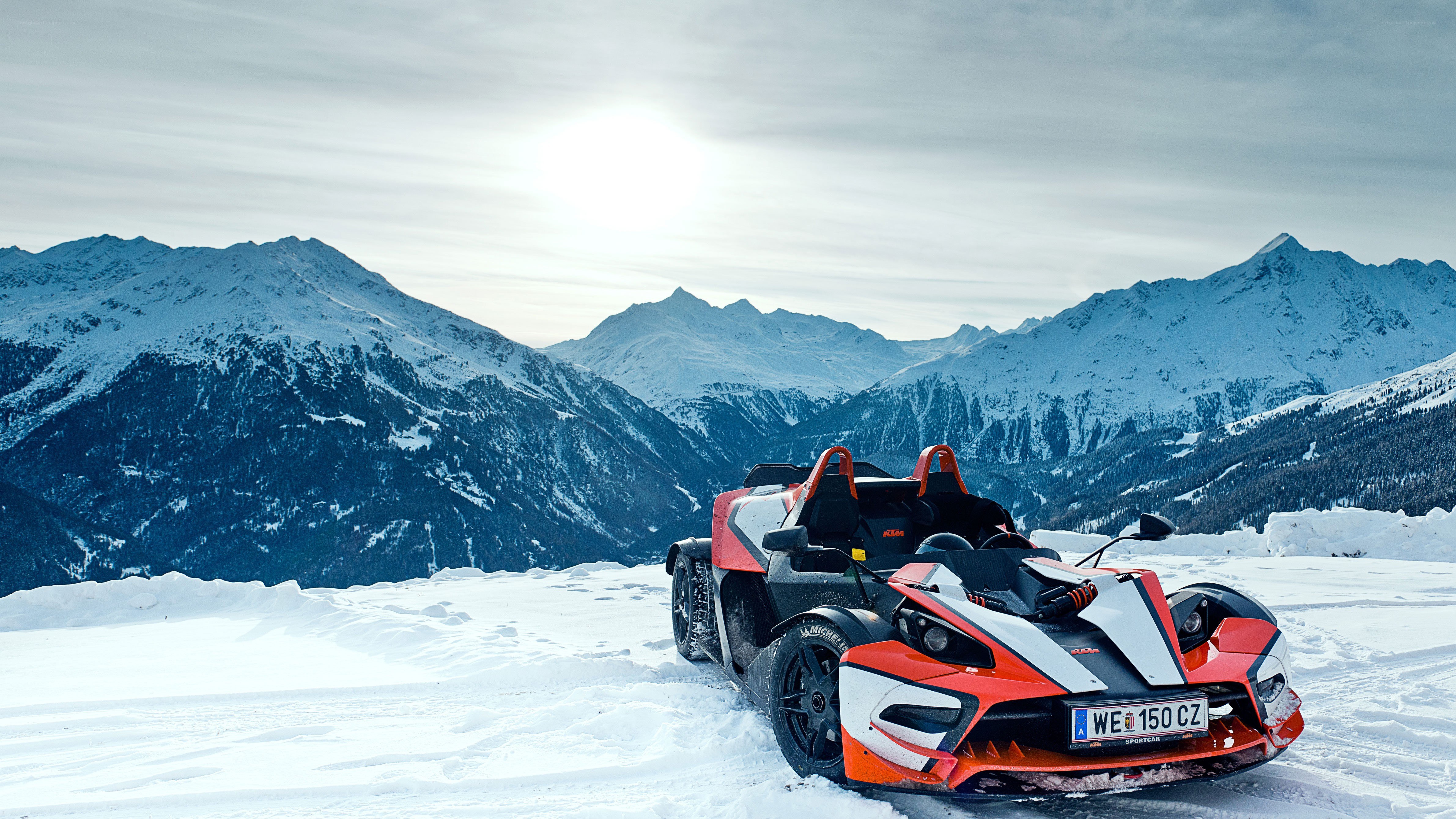 KTM X-Bow on snowy mountain