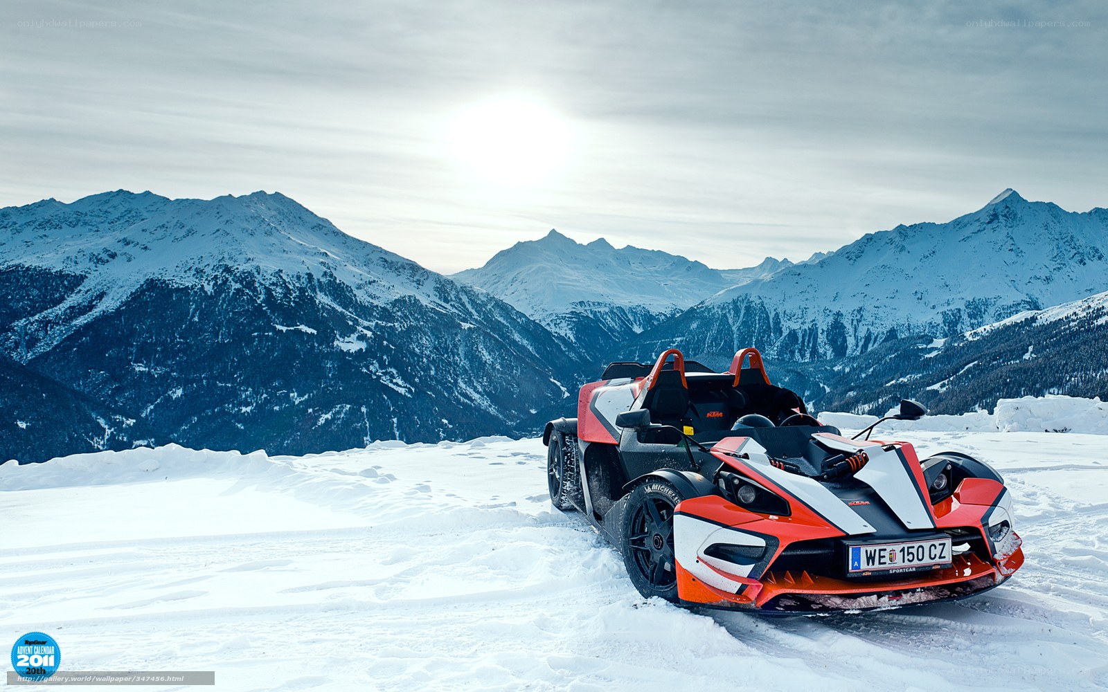 KTM X-Bow on snowy mountain