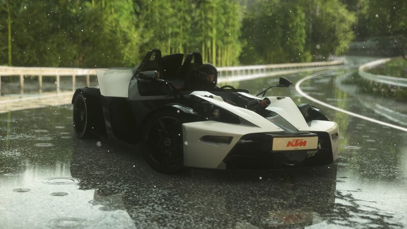 KTM X-Bow on Wet Road