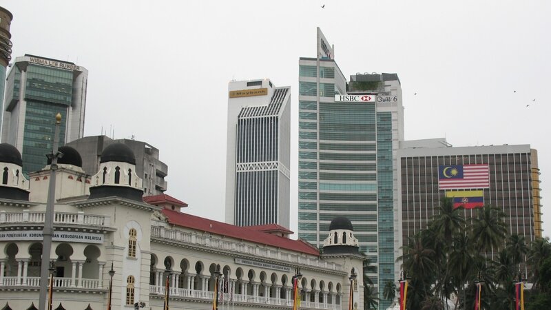 Kuala Lumpur cityscape with historic and modern buildings
