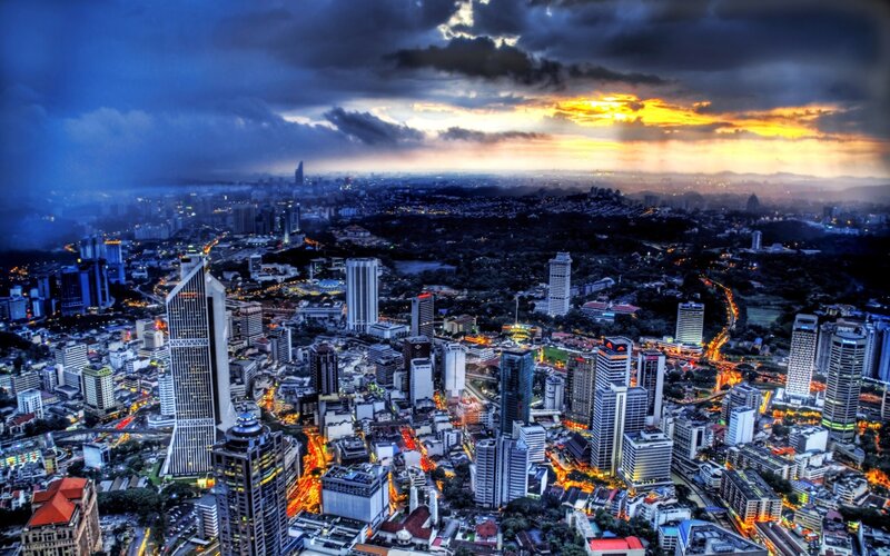 Kuala Lumpur skyline at dusk