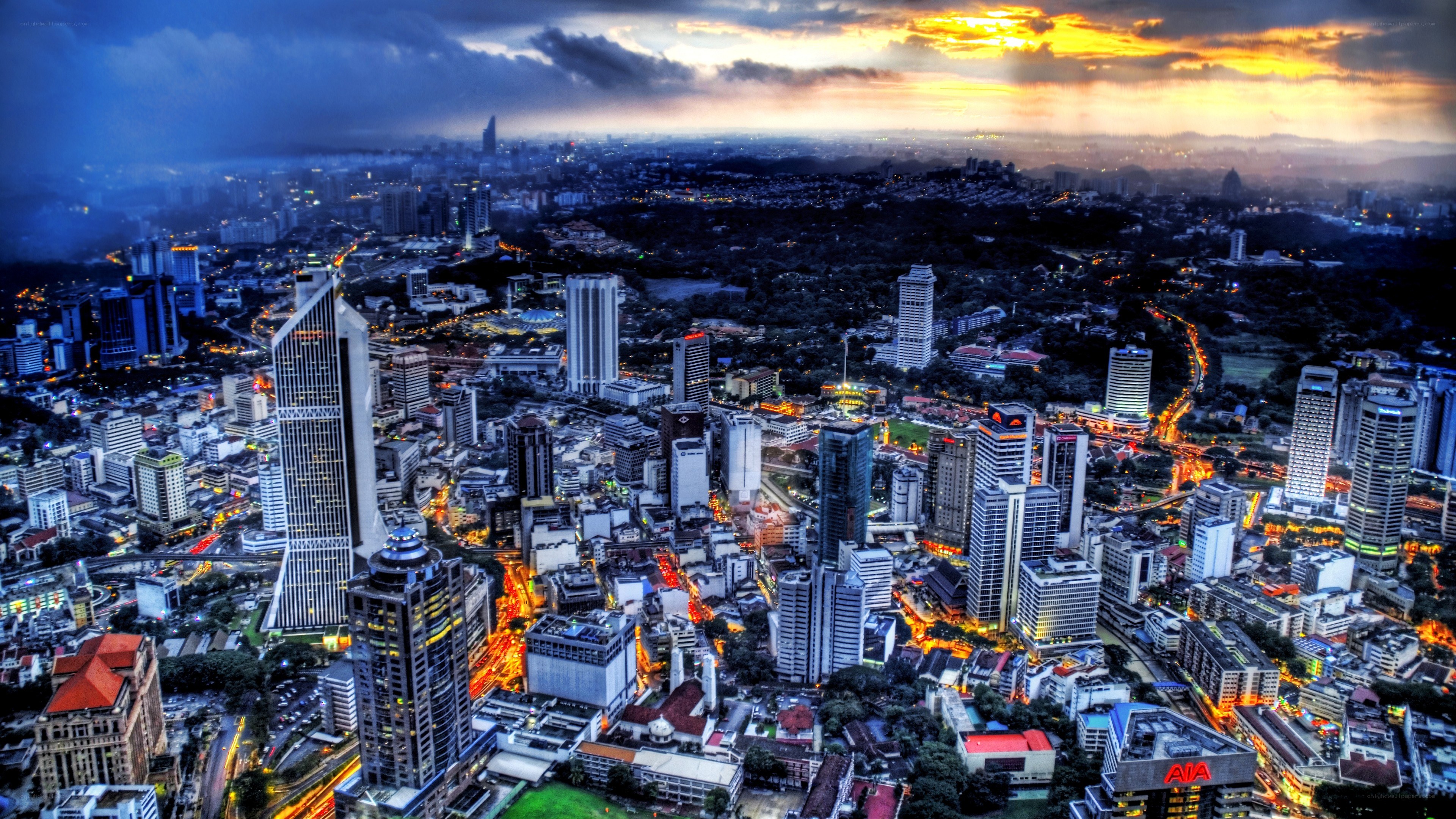 Kuala Lumpur skyline at sunset