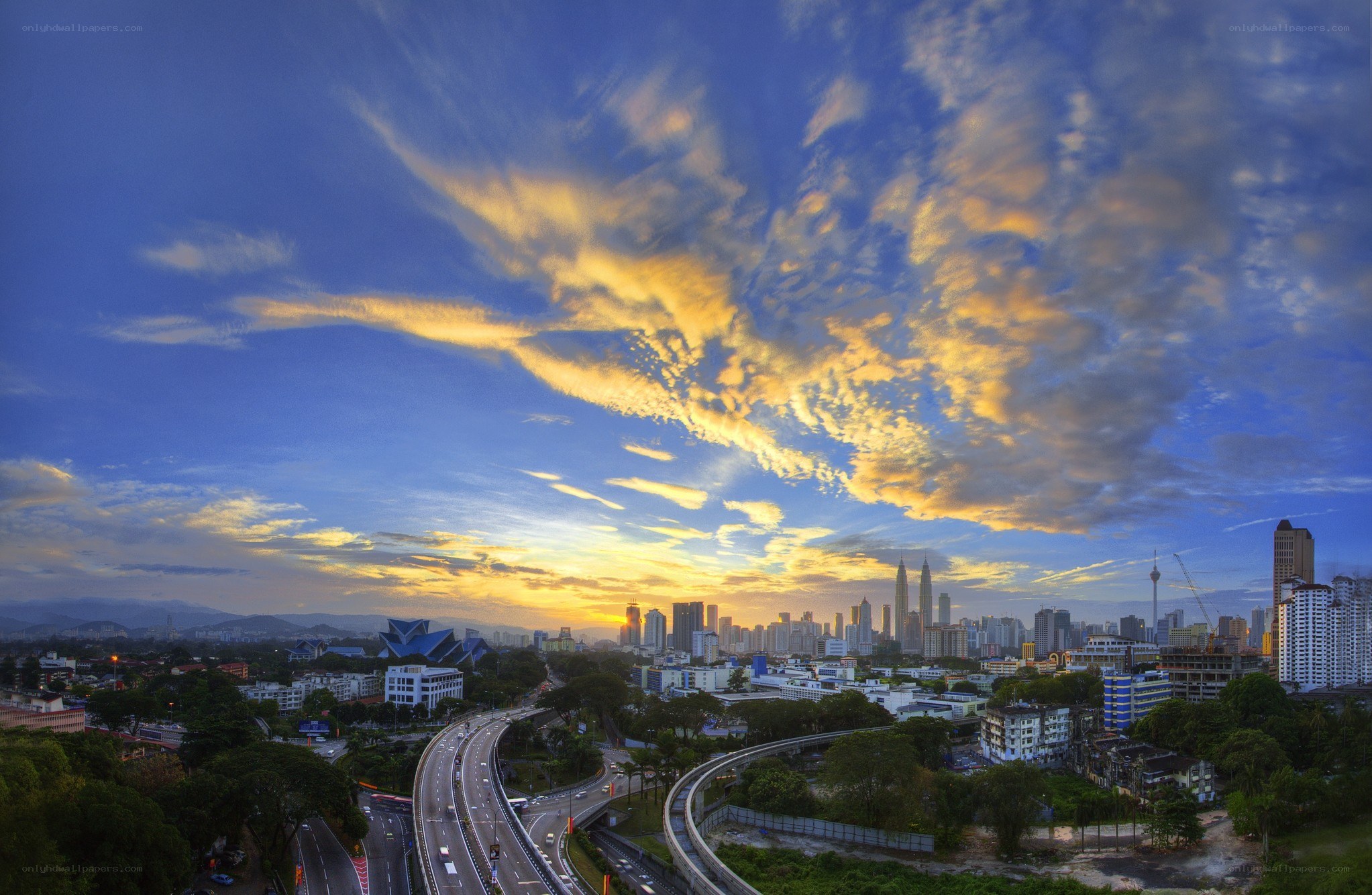Kuala Lumpur skyline at sunset