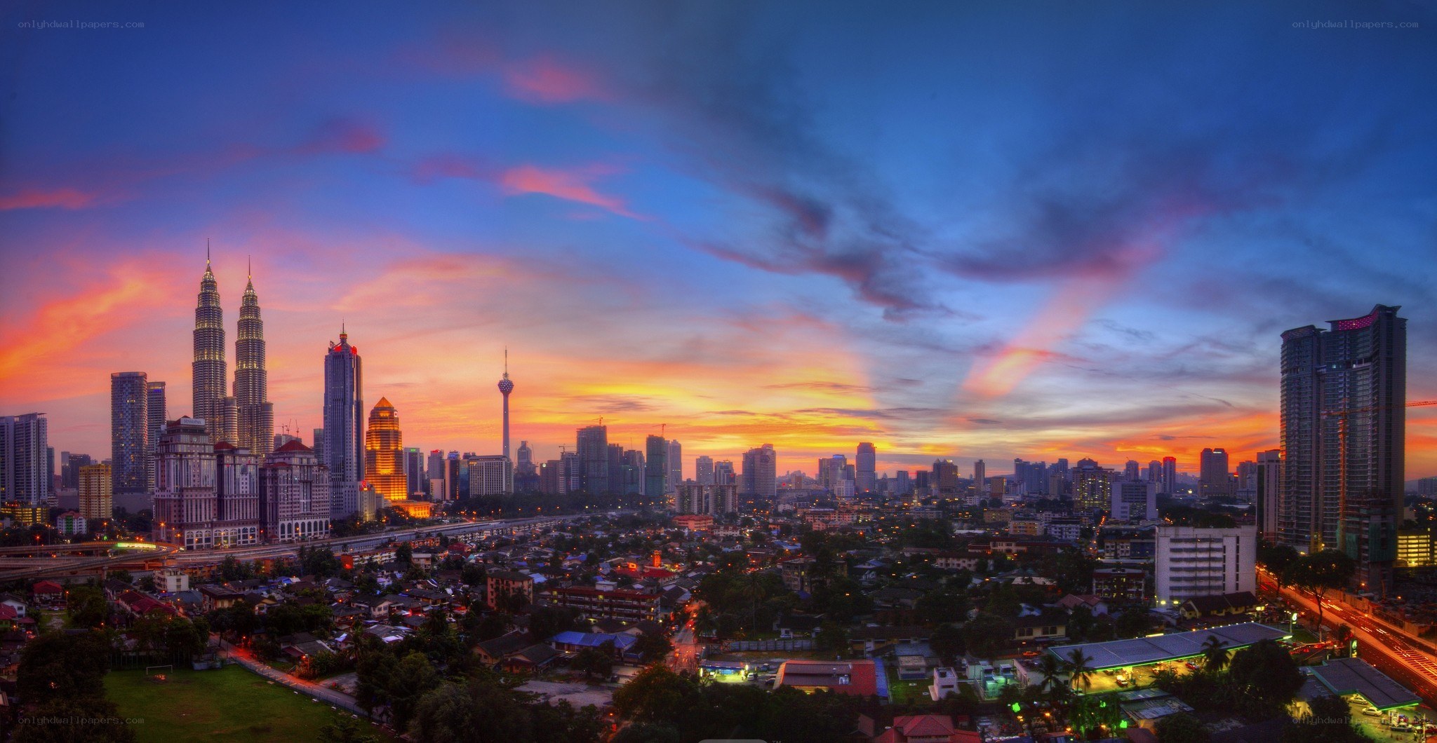 Kuala Lumpur skyline at sunset