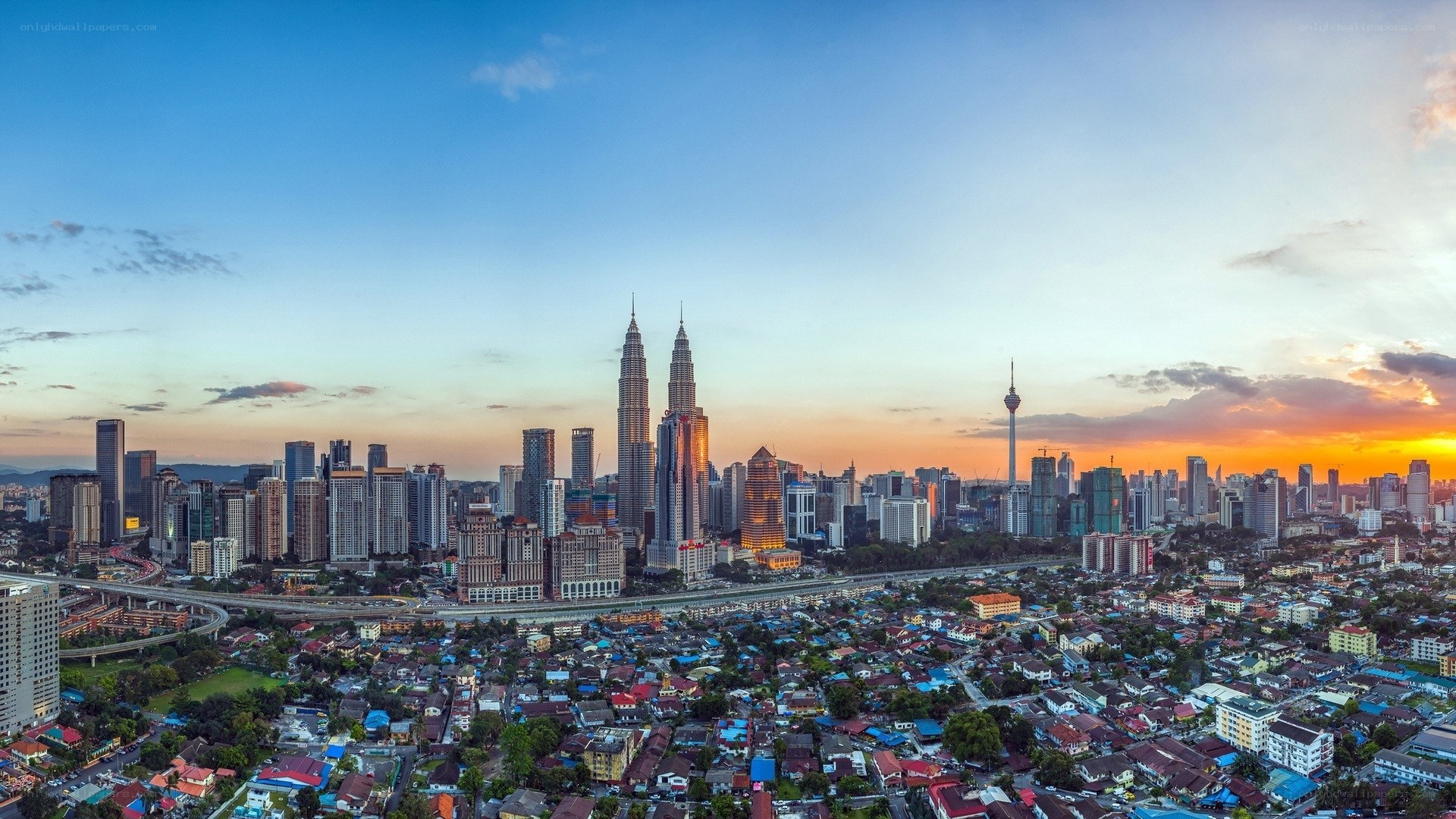 Kuala Lumpur skyline at sunset