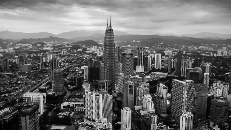 Kuala Lumpur Skyline — Black, Dramatic, Afternoon