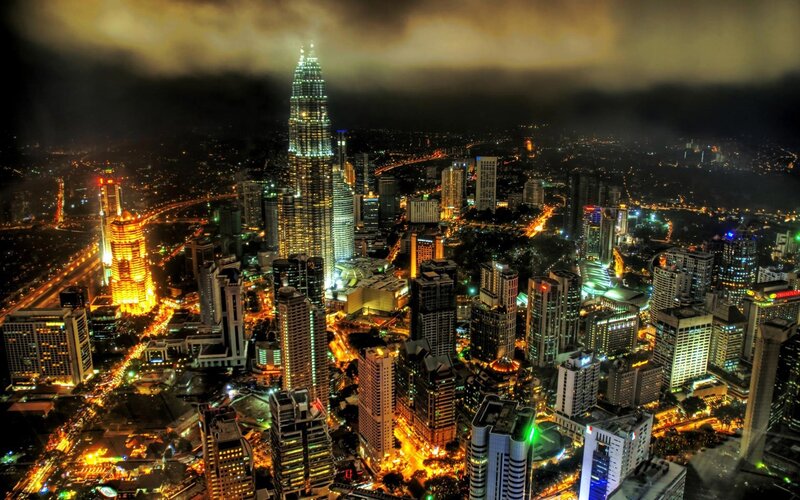 Kuala Lumpur Skyline — Black, Dramatic, Night