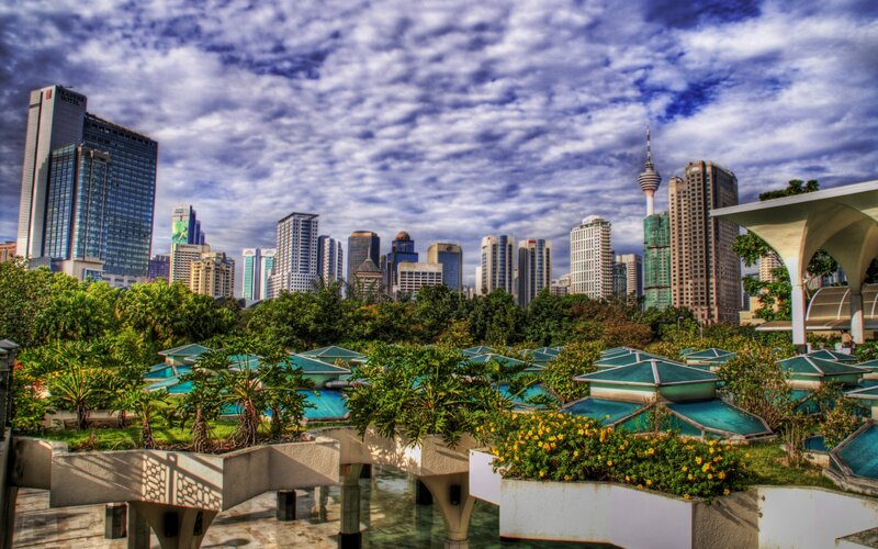 Kuala Lumpur Skyline — Blue, Dramatic, Afternoon