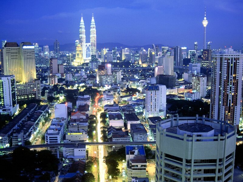 Kuala Lumpur Skyline — Blue, Dramatic, Night, Photograph, Petronas Towers, Kl Tower