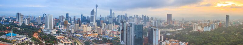 Kuala Lumpur Skyline — Blue, Dramatic, Sunset, Photograph, Skyscrapers
