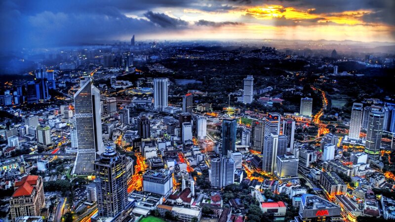 Kuala Lumpur Skyline — Blue, Dramatic, Sunset, Photograph