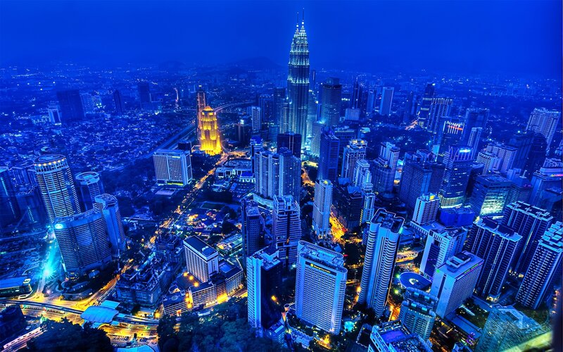 Kuala Lumpur Skyline — Blue, Dramatic