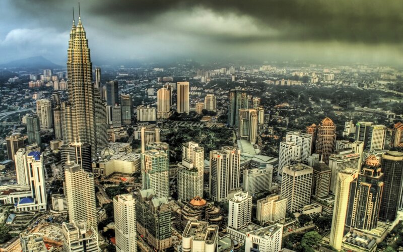 Kuala Lumpur Skyline — Gray
