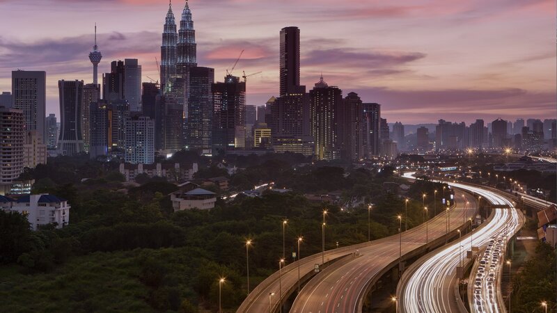 Kuala Lumpur Skyline — Purple