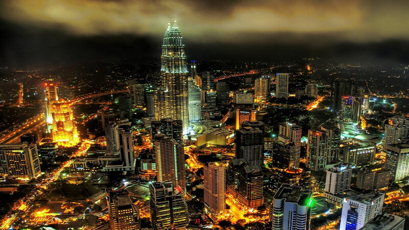 Kuala Lumpur Skyline — Yellow, Dramatic