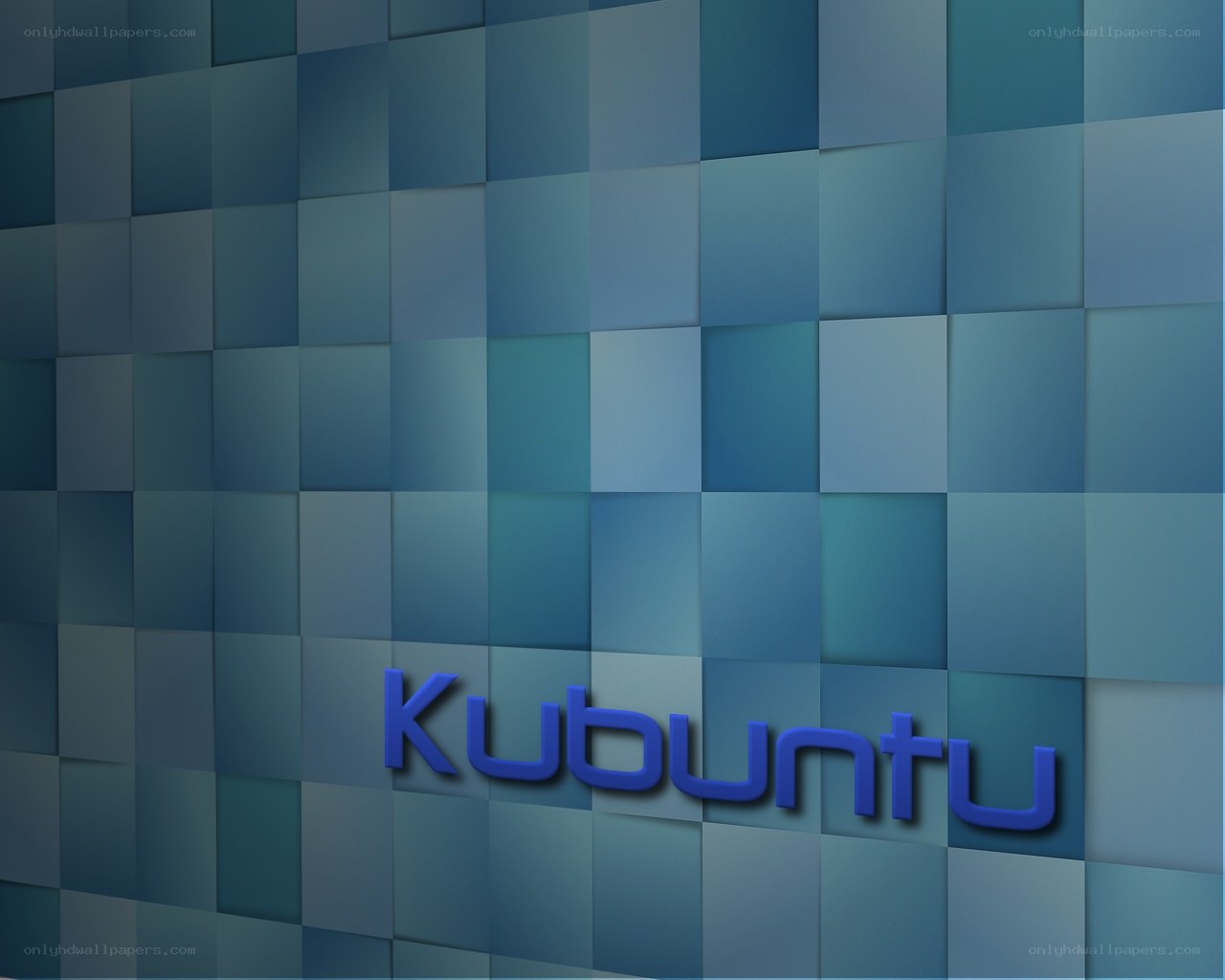 Kubuntu logo on blue tiles