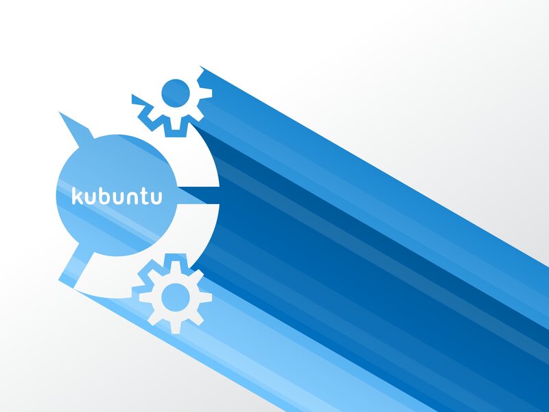 Kubuntu Logo with Gears — Blue