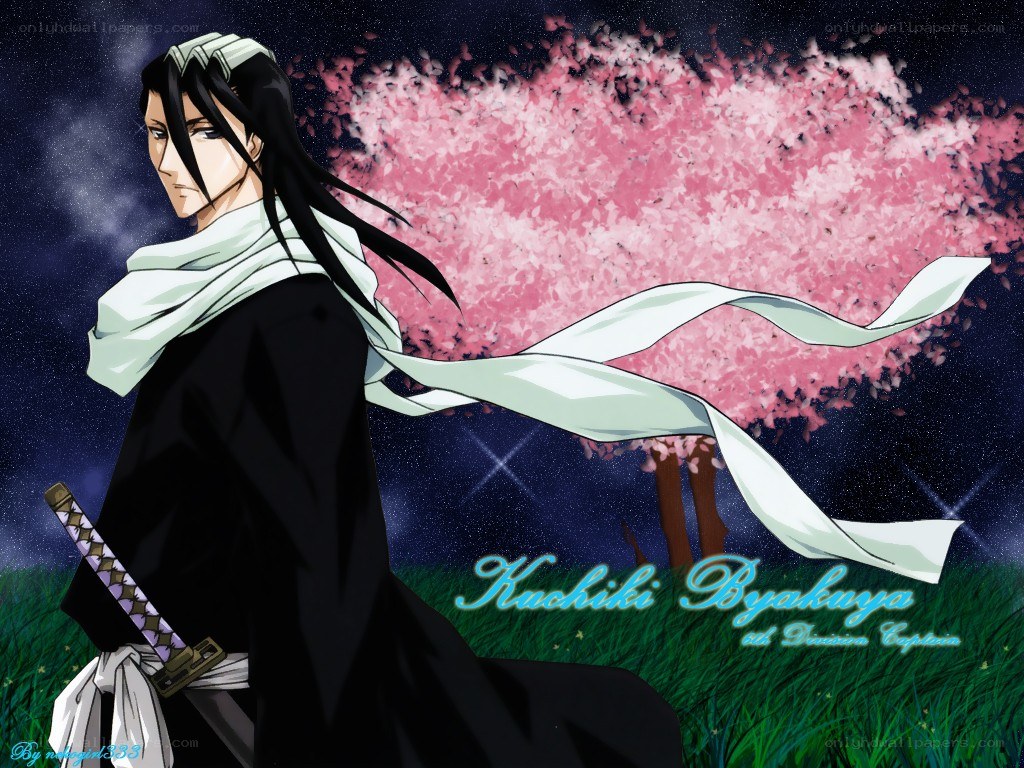 Kuchiki Byakuya in cherry blossom