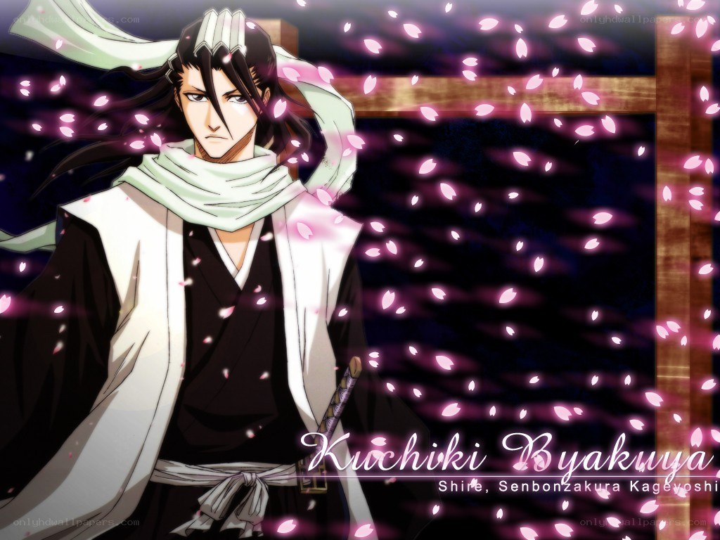 Kuchiki Byakuya in cherry blossoms