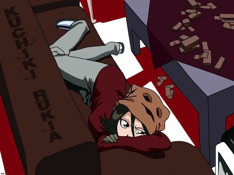 Kuchiki Rukia in a chaotic room