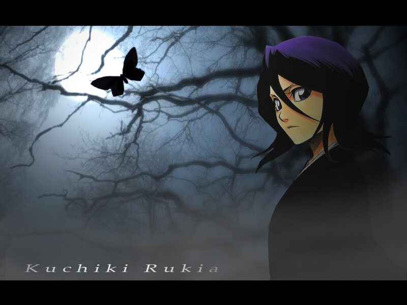 Kuchiki Rukia in a misty forest