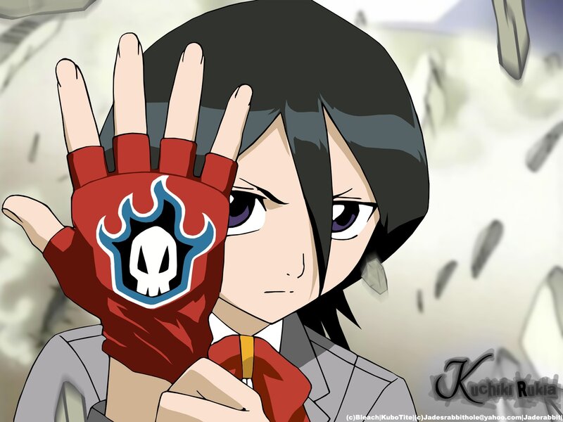 Kuchiki Rukia with flame glove